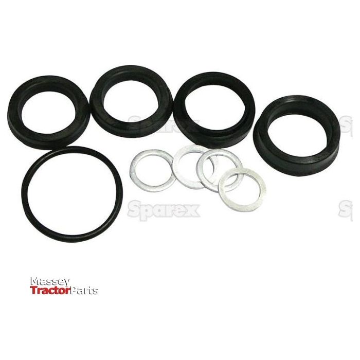 A collection of rubber seals and metal washers arranged in two rows, likely used for Ford / New Holland machinery. The image features the Sparex logo and text at the bottom left corner. This is the Seal Kit (Cylinder) with Sparex Part No. S.60392 by Sparex.