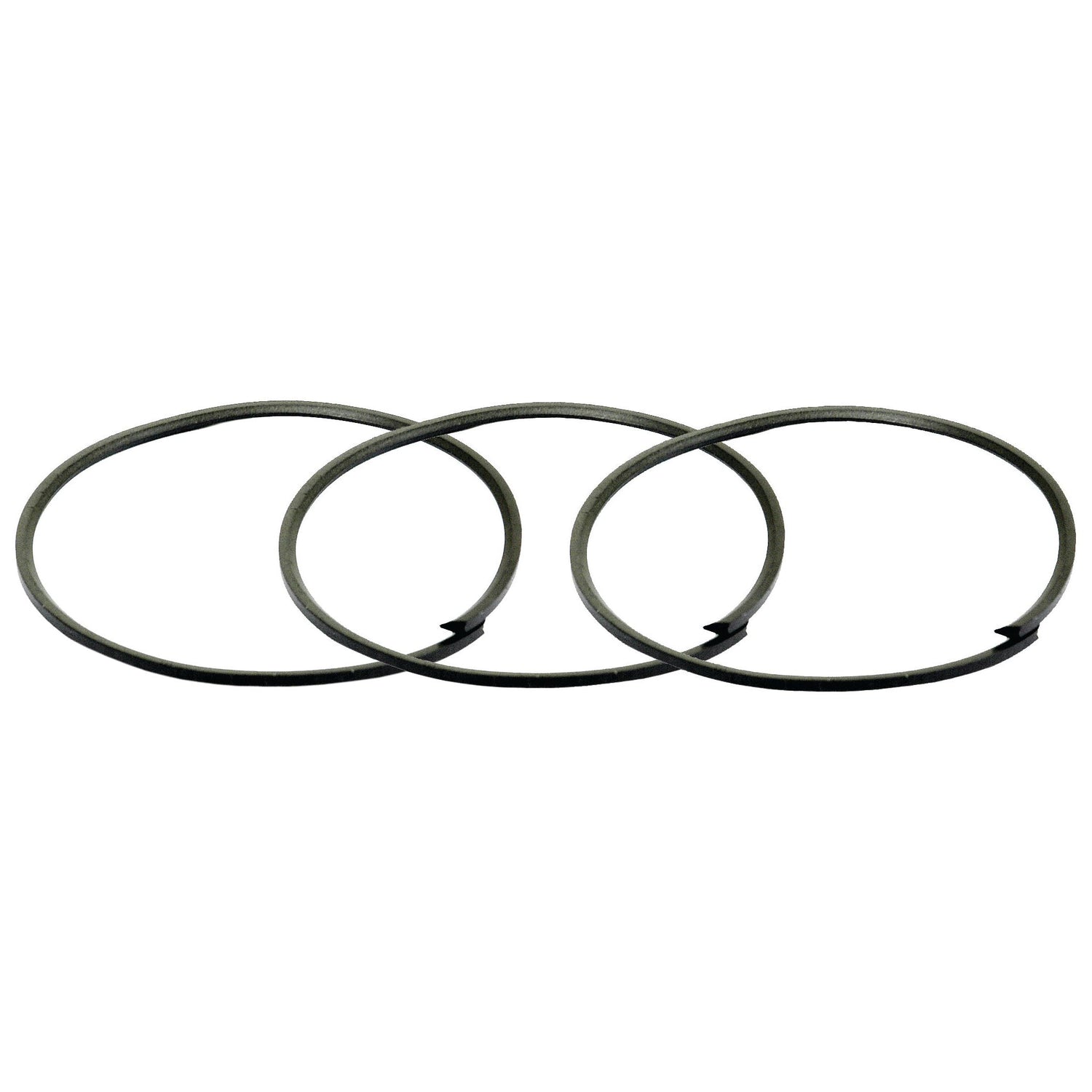 Three interlocking metallic rings arranged side by side on a white background, resembling the precision found in Sparex's Seal Kit (Part No.S.67432).