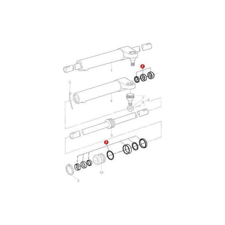 Seal Kit Steering Cylinder - 3904124M91 - Massey Tractor Parts