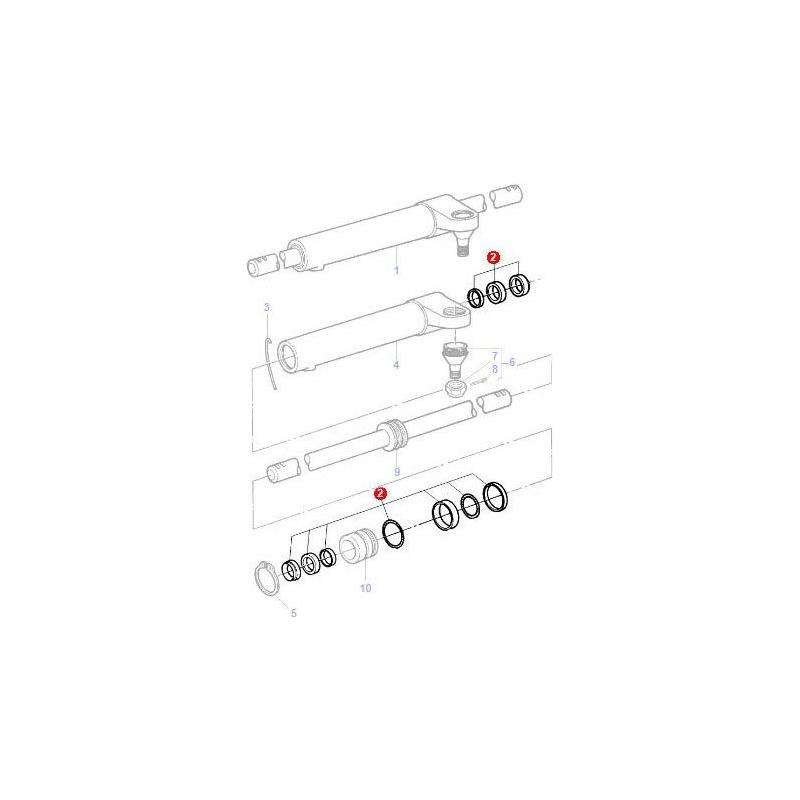 Massey Ferguson Seal Kit Steering Cylinder - 3904124M91 | OEM | Massey Ferguson parts | Steering Pumps & Reservoirs-Massey Ferguson-4WD Parts,Axles & Power Train,Farming Parts,Front Axle & Steering,Steering Cylinders & Components,Tractor Parts
