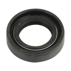 A detailed close-up of a black rubber oil seal with a spring, known as Seal - Pump Shaft (Sparex Part No. S.3768) from the Sparex brand, ideal for use in equipment like David Brown tractors or Plessey pumps.