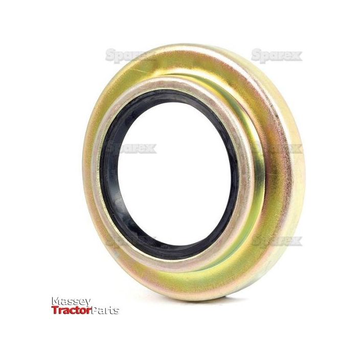 A metal tractor part with a circular shape, featuring a black inner ring. This piece is branded "Sparex" at the bottom left and is compatible with Ford/New Holland models. It is named "Seal & Retainer Assembly" with Sparex Part No.S.66792.