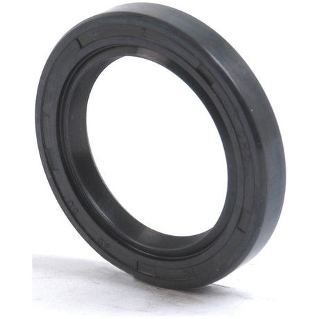 A black rubber oil seal, labeled Seal | Sparex Part No.S.41754 from the brand Sparex, with a round shape and smooth inner surface, stands upright against a white background.