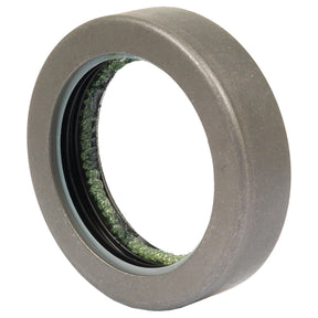 A Sparex Seal (Part No. S.65038) is shown against a white background, featuring a circular metal design with a black inner ring and green residue, potentially for use in New Holland machinery.