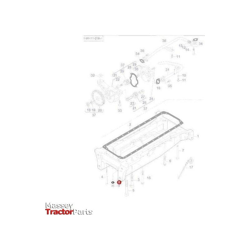 Massey Ferguson Seal Sump Bung - V615881827 | OEM | Massey Ferguson parts | Oil Sumps & Plugs-Massey Ferguson-Engine & Filters,Engine Parts,Farming Parts,Oil & Sump Components,Oil Sumps & Plugs,Tractor Parts