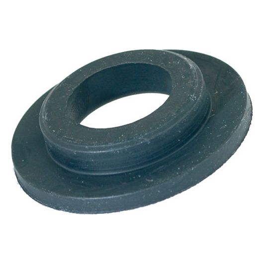A close-up image of a Sparex Seal for Air Brake Coupling (Sparex Part No. S.35750), featuring a black rubber grommet with a central hole and a flanged outer edge, typically found in Sparex product specifications.