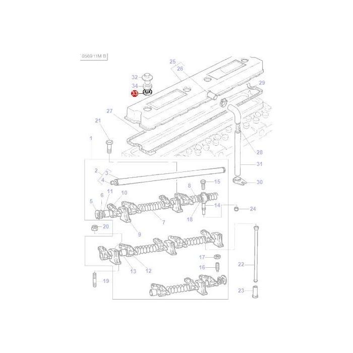 Sealing Bush Rocker Cover - 3638640M1 - Massey Tractor Parts