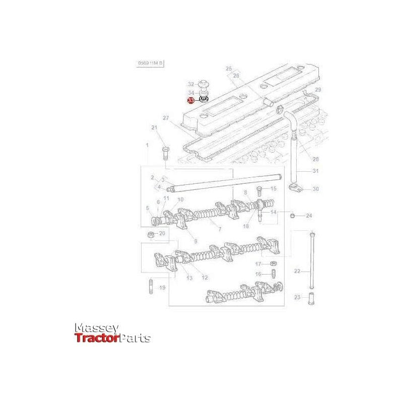 Massey Ferguson Sealing Bush Rocker Cover - 3638640M1 | OEM | Massey Ferguson parts | Engine Parts-Massey Ferguson-Engine & Filters,Engine Parts,Farming Parts,Gaskets,Rocker Cover Gaskets,Tractor Parts