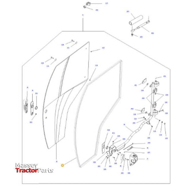 Massey Ferguson Sealing Profile - H481810030310 | OEM | Massey Ferguson parts | Cab Doors-Massey Ferguson-Cab Glass & Glazing Tools,Cabin & Body Panels,Farming Parts,Glazing Tools,Tractor Parts