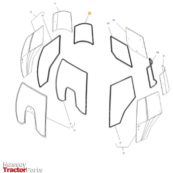 Massey Ferguson Sealing Profile - H481810040310 | OEM | Massey Ferguson parts | Cab Glass & Glazing Tools-Massey Ferguson-Cab Glass & Glazing Tools,Cabin & Body Panels,Farming Parts,Side,Tractor Parts