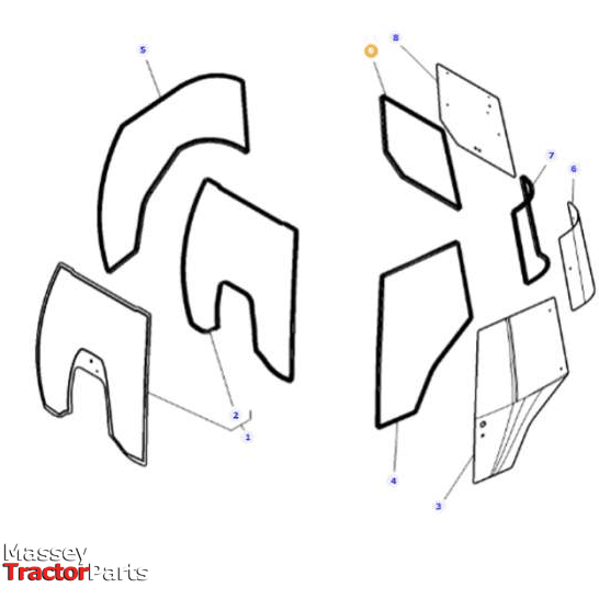 Massey Ferguson Sealing Profile - H481810050300 | OEM | Massey Ferguson parts | Rear-Massey Ferguson-Cab Glass & Glazing Tools,Cabin & Body Panels,Farming Parts,Rear,Tractor Parts