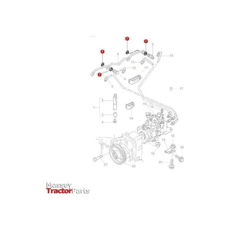 Massey Ferguson Sealing Washer Leak Off Pipe - 4224454M1 - ACP0585880 | OEM | Massey Ferguson parts | Injectors-Massey Ferguson-