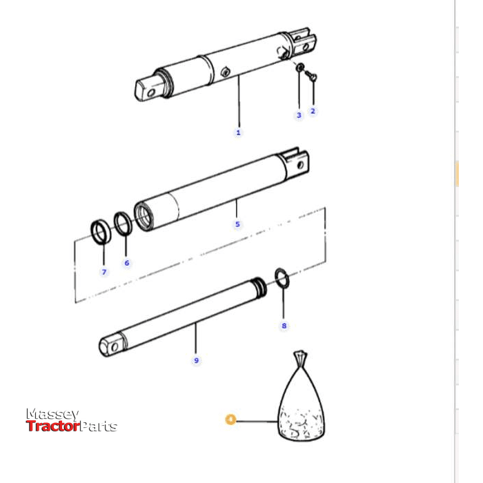 Massey Ferguson Seals Kit - 1607006M91-Massey Ferguson-Farming Parts,Hydraulic Cylinders,Hydraulics,Tractor Parts