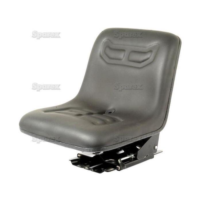 A Sparex Seat Assembly (Sparex Part No.S.29961) featuring a black Industrial seat design with a metal base, and a contoured plastic backrest and seat cushion.