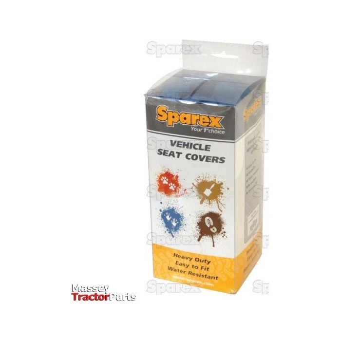 Packaging of the Sparex heavy-duty, water-resistant seat cover for Isuzu 2012 and later models (Sparex Part No. S.113148). The package is yellow and white with illustrations of various front seat covers and the words "Heavy Duty, Easy to Fit, Water Resistant.