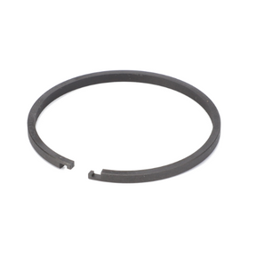 A black metal piston ring with an open gap, typically used in automotive engines, including the 3000 Series Massey Ferguson tractor series. This product is known as the Massey Ferguson - Segment - 3384502M1 by AGCO.
