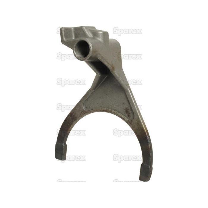 A metal selector fork, featuring a pronged, fork-like end and a cylindrical pivot point. The image displays a "Sparex" watermark. Ideal for Massey Ferguson models, this Sparex Part No.S.41432 component ensures reliable performance.