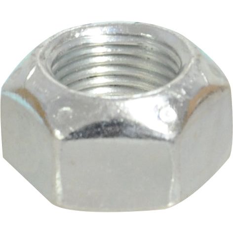 Close-up image of a Sparex Self Lock Nut F10 5/8'' UNF (Part No. S.77856, fits as: 0141006), featuring internal threading, typically used in conjunction with a bolt for fastening components together, often found in McConnel machinery.