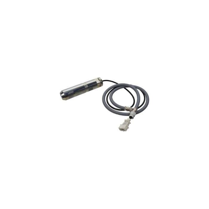 A cylindrical AGCO sensor, the Massey Ferguson Sensing Pin (3713764M2), with an attached cable and a specialized connector at the end, is ideal for integration into Massey Ferguson tractor parts.