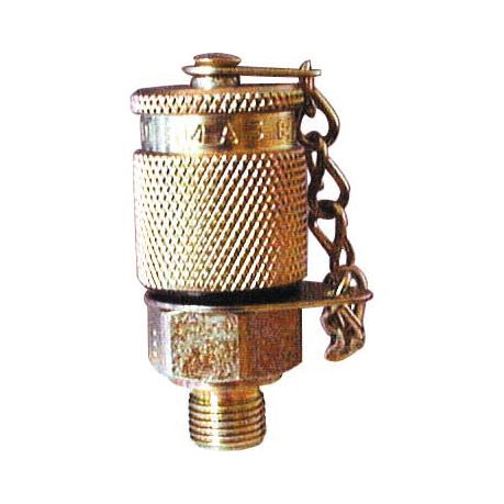 A Sparex Service Junior Adaptor Pressure Connector Nipple M12 x 1.50 (Sparex Part No.S.53475), featuring a threaded connector with metric threads and a chain attached to the cap.