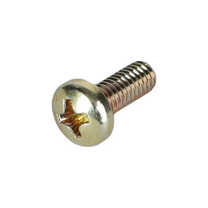 A close-up image of a single AGCO Massey Ferguson Setscrew (Product Code: 3008179X1), featuring a Phillips head and a partially threaded shank, essential for maintaining 1000 Series Massey Ferguson tractor parts.