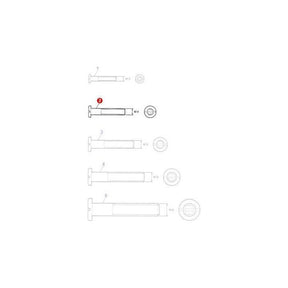 Technical drawing of different views of a mechanical component for a Massey Ferguson 7200 Series Combine, labeled M3, M4, M5, and M6, showing detailed sections and dimensions. The component shown includes the Massey Ferguson Setscrew (M4x12) with part number D40351800 from AGCO.