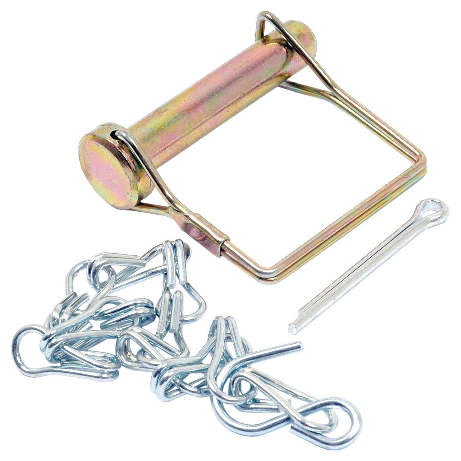 A Shaft Locking Pin, Pin Ø11mm x 54mm (Sparex Part No.S.22533), featuring a rectangular clasp, a small chain, and a Sparex metal cotter pin.