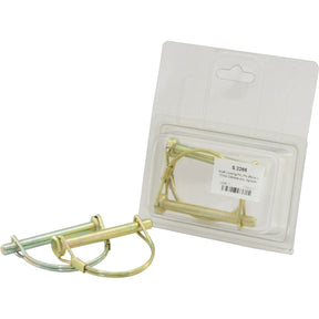 A Shaft Locking Pin assembly by Sparex, featuring a pin with an 8mm diameter and 57mm length, packaged in clear plastic with a white label displaying product details. The assembly includes two pins and retainer clips (Sparex Part No. S.2266), ensuring secure and reliable performance for various applications.