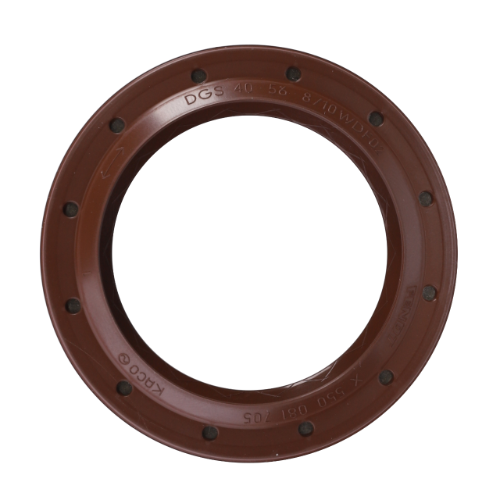 The AGCO Fendt Shaft Seal (X550081705000) is a circular brown mechanical seal with engravings for specifications around its inner and outer edges, designed to fit Fendt models for enhanced protection from contaminants.