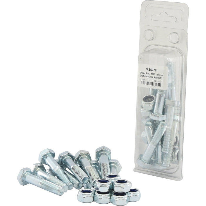 Shear Bolt, M10x50 MM (10 Pcs. Agripak) - Sparex Part S.55278