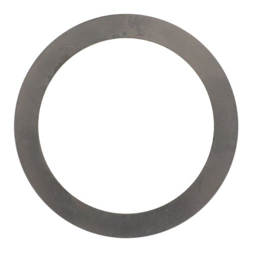 The Massey Ferguson - Shim - 3428290M1 by AGCO is a circular, flat metal washer with a central hole, used in mechanical assemblies of various tractor models, including Massey Ferguson 2WD/4WD.