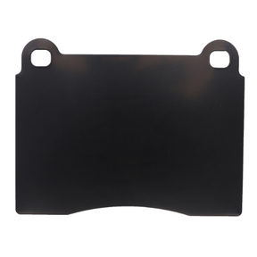 A black, rectangular plastic sheet with two rounded holes on the top corners, designed to fit seamlessly with Fendt models from the FARMER series, known as the AGCO Fendt - Shim - F198104072020.