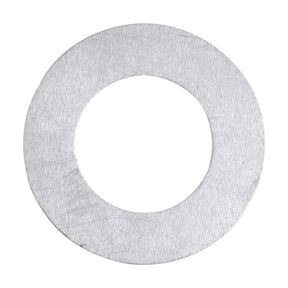 A flat, circular metal washer with a large central hole, typically used to distribute the load of a threaded fastener, can also serve as a shim in specific applications. Models like Sparex Shim (Part No. S.40146) by Sparex often utilize such washers to ensure stability and load distribution.