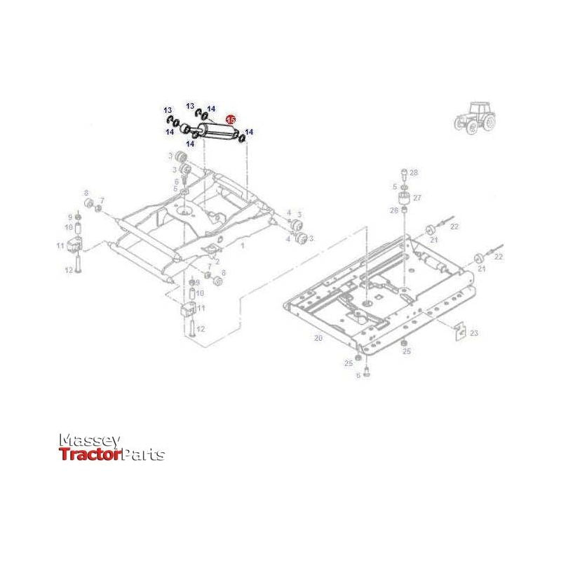 Massey Ferguson Shock Absorber - F312500030100 | OEM | Massey Ferguson parts | Replacement Parts-Massey Ferguson-Axles & Power Train,Clutches & Flywheels,Dampers,Farming Parts,Tractor Parts