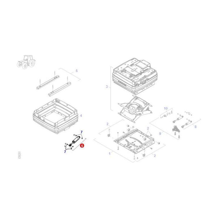 Shock Absorber - F931502030910 - Massey Tractor Parts