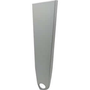 A sleek, silver, elongated rectangular metallic object with a hole near one end, resembling the Side Panel LH (Sparex Part No. S.41336) for a Massey Ferguson tractor by Sparex.