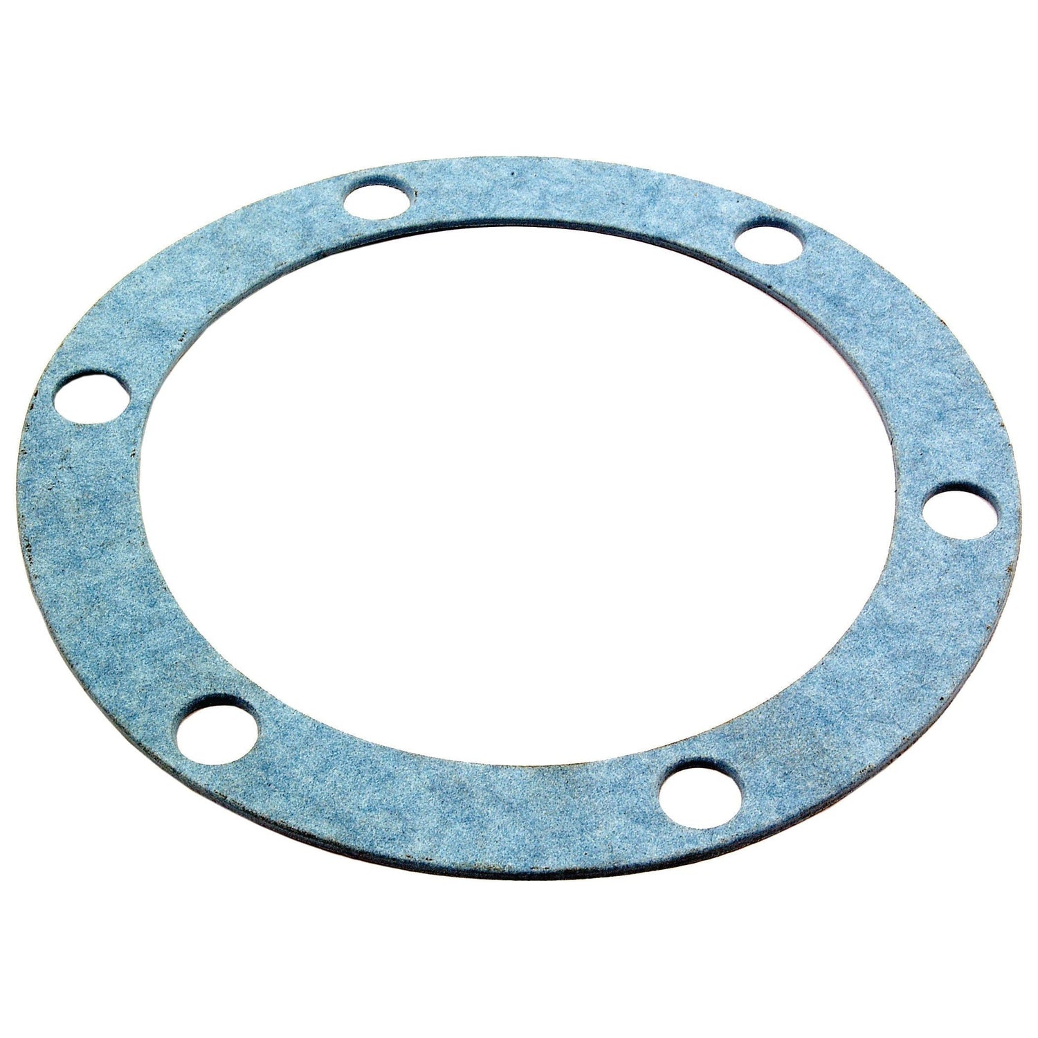A round, flat Side Plate Gasket from Sparex (Part No. S.43493) with six evenly spaced holes around its perimeter and a blue textured surface, designed to fit models like Landini and Massey Ferguson.