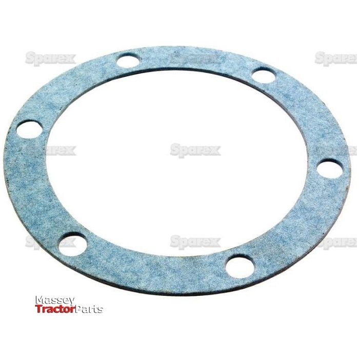 A flat circular metal gasket-side plate, featuring five equally spaced holes around its perimeter. The background is plain white with the "Spares" and "Massey Tractor Parts" logos faintly visible. It is the Sparex Side Plate Gasket, part number S.43493, suitable for Landini and Massey Ferguson models.