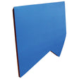 An image of a blue, irregularly shaped acoustic foam panel with one notched corner, resembling the precise craftsmanship seen in the Sparex Side Trim Panel RH 1 Door (Sparex Part No. S.71359).