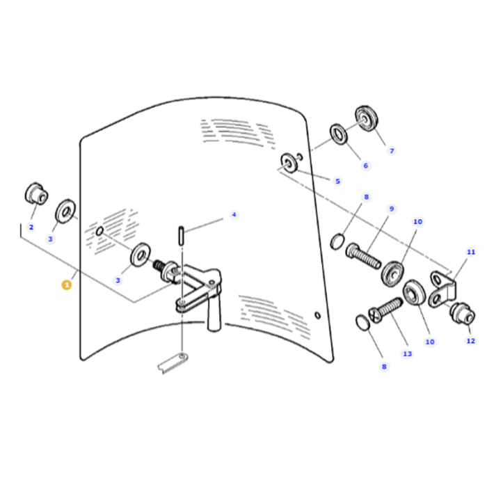 Side Window Bracket (Right) - 3806549M91 - Massey Tractor Parts