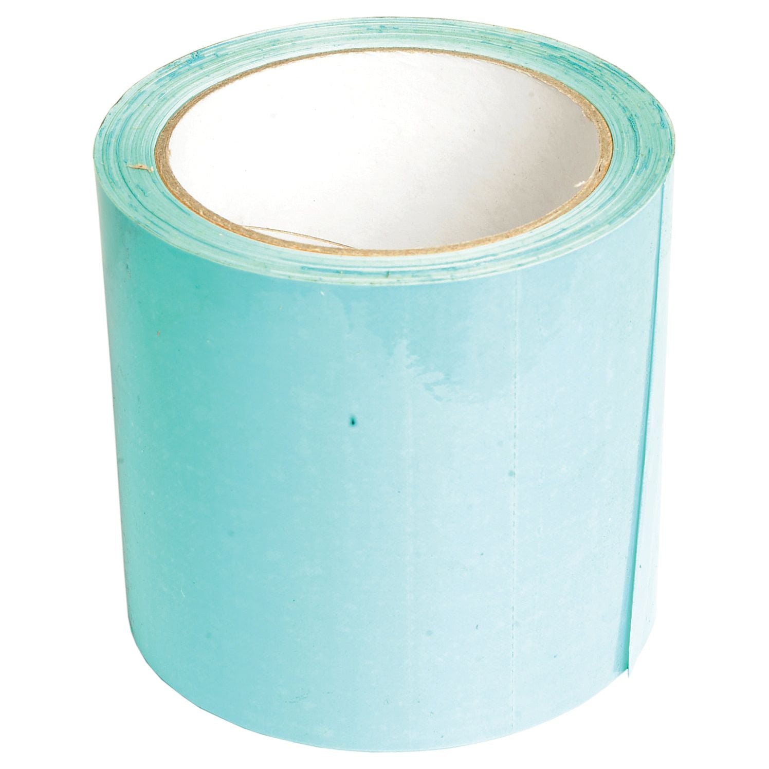 A roll of Sparex Silage Patches (150 x 100mm) x 33m - S.13359 with a white inner core, displayed standing upright against a white background. Suitable for various applications and easy to use, this tape blends functionality with a sleek design.