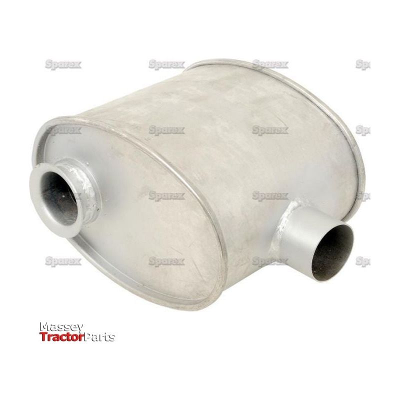 A sleek black underhood silencer for a tractor, identified as "Silencer - Underhood - S.68267," featuring the "Sparex" brand name and labeled under "Massey Tractor Parts.