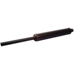A product from Sparex, the Silencer - Vertical - S.151480, is a black cylindrical gas strut with a narrower rod extending from one end, making it ideal for vertical silencer applications.