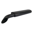 A vertical black exhaust pipe with a curved tip, featuring Sparex's heat-resistant paint for added durability; product name: Silencer - Vertical - S.66802 by Sparex.