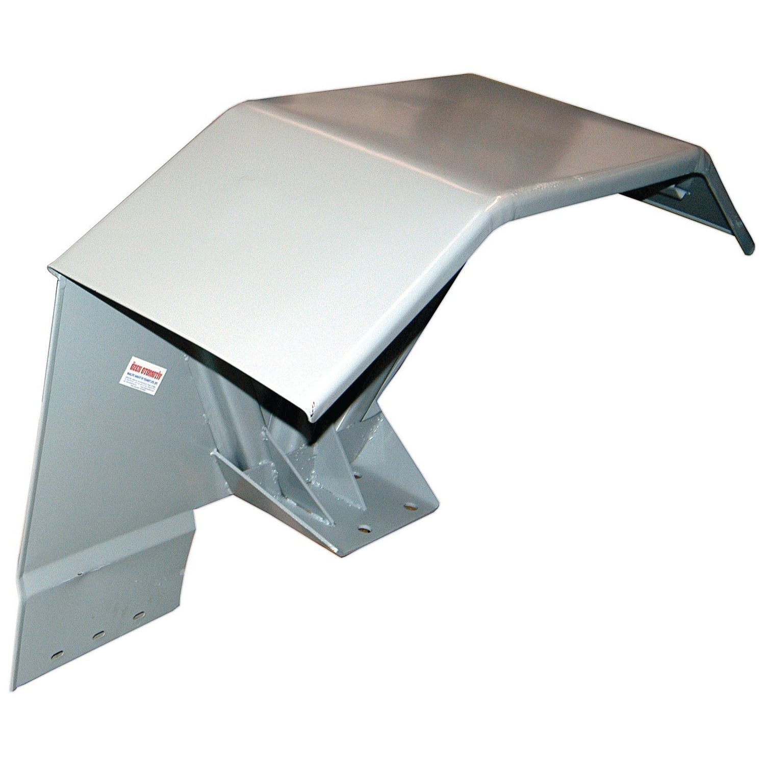 A silver metal fender for a vehicle, featuring a bent design with mounting holes at the bottom, and a 33.27 inches length from Sparex is known as the "Fender - LH - S.73600.