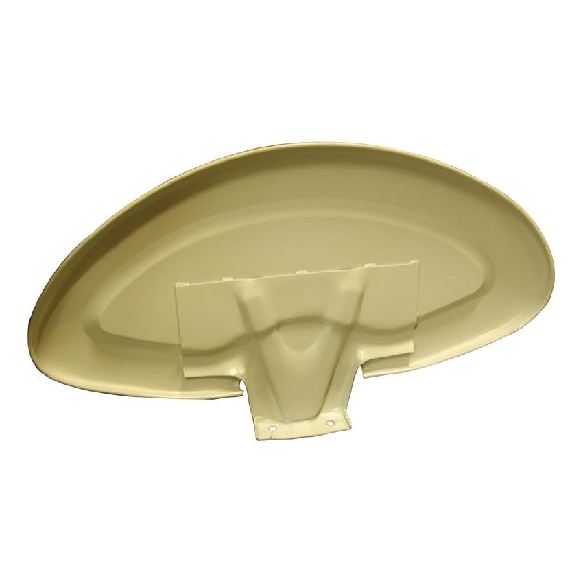 Beige, semi-circular metal fender with a flat mounting plate at the base, designed for use with Sparex or Ford New Holland machinery. This component is known as Fender - RH & LH and is identified by Sparex Part No. S.60670 from the brand Sparex.