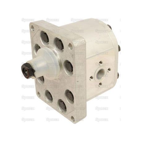 A Sparex Single Hydraulic Pump - S.59117, featuring multiple bolt holes and a central protruding cylinder, designed for anti-clockwise rotation.