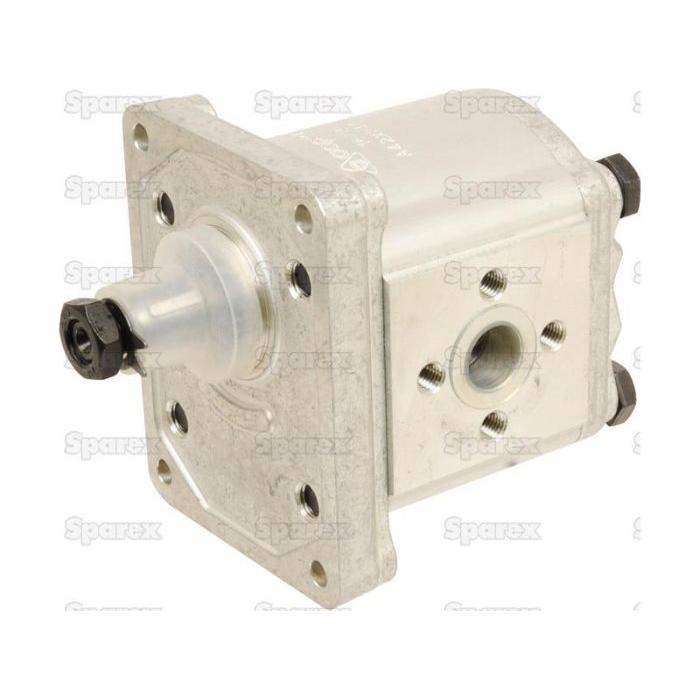 A Single Hydraulic Pump (S.62215) made of metal, featuring mounting holes, a central cylinder, and protruding attachment parts. The pump body has the text "Sparex" slightly visible in the background and is suitable for Case IH machinery.