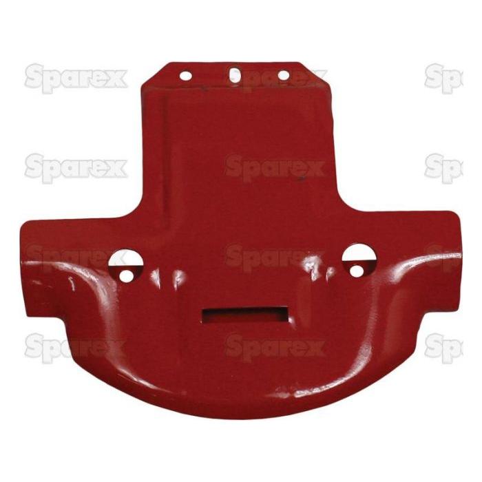 A red metal component with several holes and a curved bottom, featuring the brand name "Sparex" faintly visible in the background, resembling a high-quality Skid (330mm length, 380mm width, 40mm depth) used as a replacement part for Pottinger machinery.