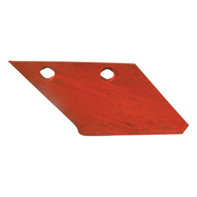 Image of a red metal bracket with two bolt holes, cut at an angle on one end, ideal for RH Primary applications and compatible with Sparex Fasteners. This is the Skim Point - RH (Vogel & Noot) PA305501 from Sparex, Part No. S.78989.
